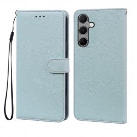 Funda Libro Samsung Galaxy A55 cuero Soporte Azul cielo