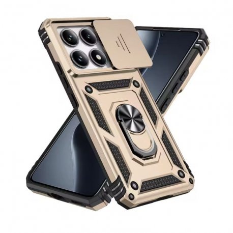 Funda Xiaomi 14T Tank antigolpes Imán Dorada