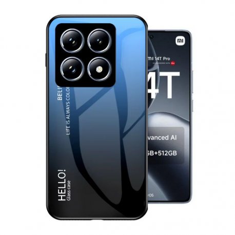 Carcasa Xiaomi 14T Trasera Cristal templado Azul