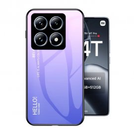 Carcasa Xiaomi 14T Trasera Cristal templado Lila