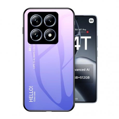 Carcasa Xiaomi 14T Trasera Cristal templado Lila