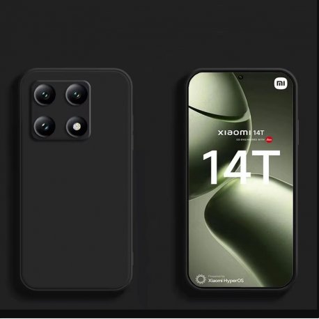 Funda silicona Xiaomi 14T con tacto sedoso Negra