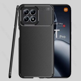 Funda Xiaomi 14T TPU Fibra Carbono Negra