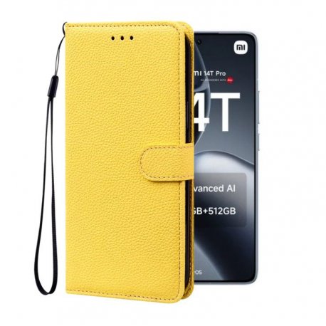 Funda cartera Xiaomi 14T Soporte Amarilla