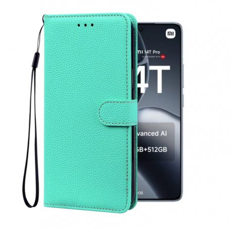 Funda cartera Xiaomi 14T Soporte Turquesa