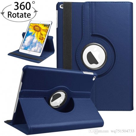 Funda Cuero Ipad Air Giratoria Azul