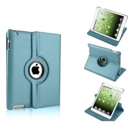 Funda Cuero Ipad Mini 1 2 3 Giratoria Azul