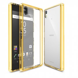 Funda Sony Xperia XA Gel Transparente con bordes Dorados
