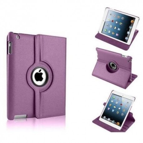 Funda Cuero Ipad 2 - 3 - 4 Giratoria Violeta