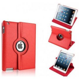 Funda Cuero Ipad Air Giratoria Roja