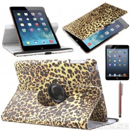 Funda Cuero Ipad Mini 1 2 3 Giratoria Leopardo