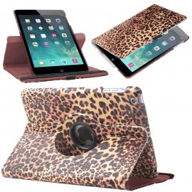 Funda Cuero Ipad Air Giratoria Leopardo