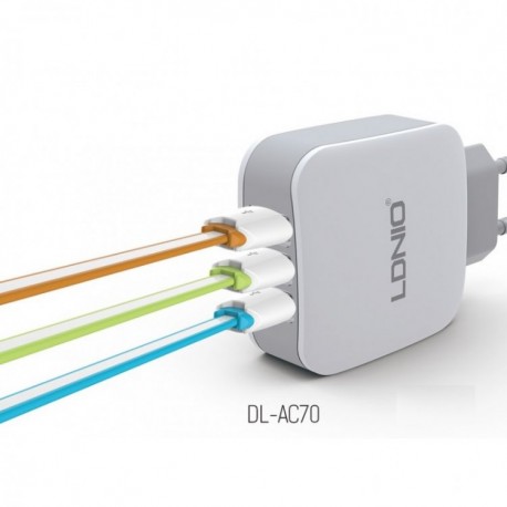 Triple cargador de red 3.4A Alta carga con ID Automatica