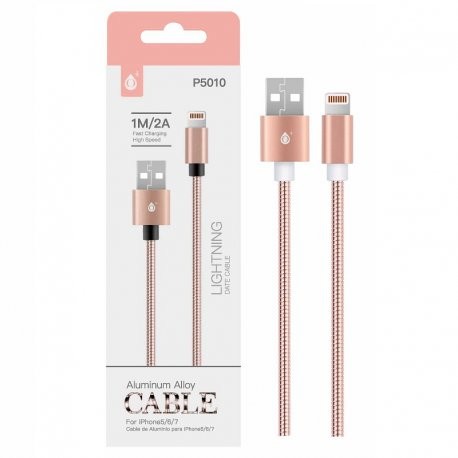 Cable Lightning para Iphone 2A 1 metro Rosa