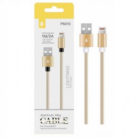 Cable Lightning para Iphone 2A 1 metro Dorado