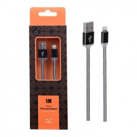 Cable Lightning metal Iphone 2A 1 metro Negro