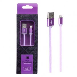 Cable Lightning metal Iphone 2A 1 metro Violeta