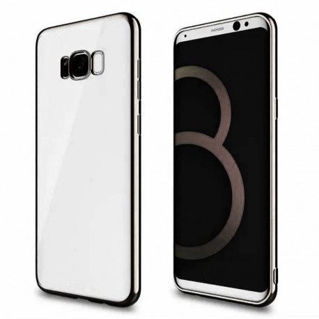 Funda Gel Galaxy S8 con bordes Cromados Negro
