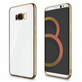 Funda Gel Galaxy S8 Plus con bordes Cromados Dorado
