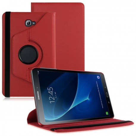 Funda Cuero Galaxy Tab A T580 10.1 Giratoria Roja