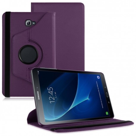 Funda Cuero Galaxy Tab A T585 10.1 Giratoria Morada