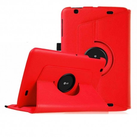 Funda Cuero LG V700 Pad Giratoria Roja