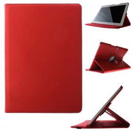 Funda Cuero BQ Aquaris M10 Giratoria Roja