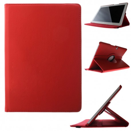 Funda Cuero BQ Aquaris M10 Giratoria Roja