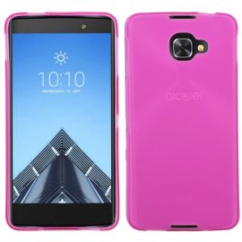 Funda Gel Alcatel Idol 4S Flexible y lavable Rosa