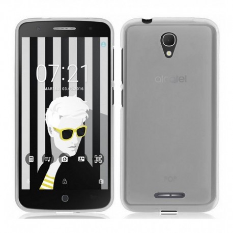 Funda Gel Alcatel Pop 4 Flexible y lavable Negra