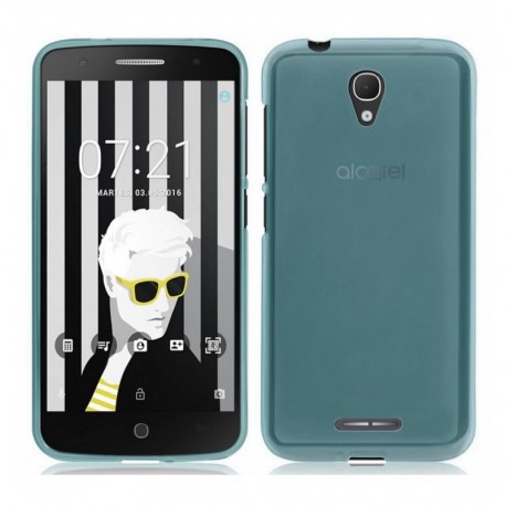 Funda Gel Alcatel Pop 4 Flexible y lavable Azul