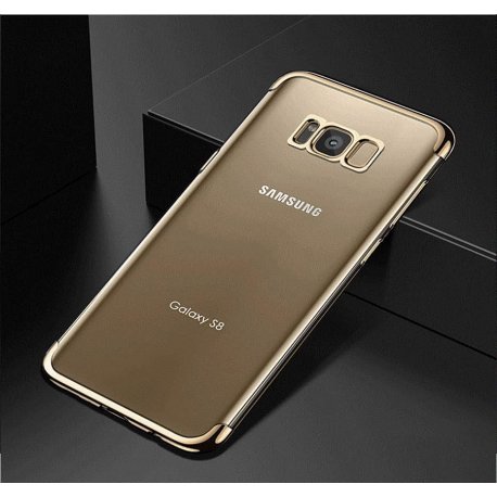 Funda Gel Galaxy S8 Plus con Esquinas Cromados Oro