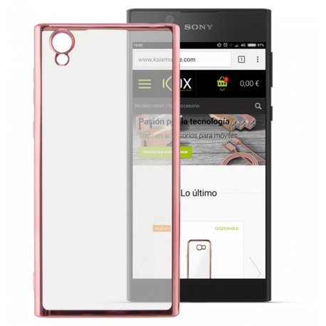 Funda Gel Sony Xperia L1 con bordes Cromados Rosa