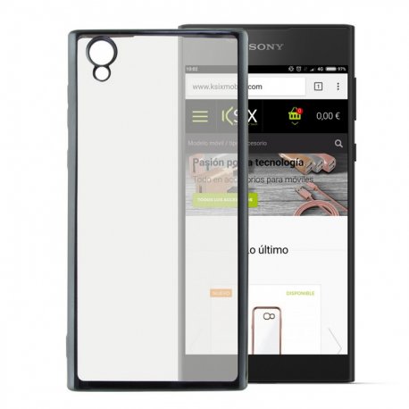 Funda Gel Sony Xperia L1 con bordes Cromados Gris