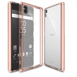Funda Gel Sony Xperia Z5 con bordes Cromados Rosa