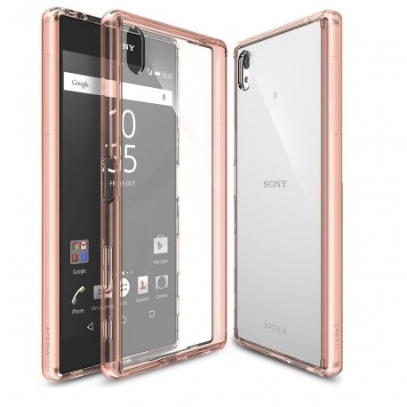 Funda Gel Sony Xperia Z5 con bordes Cromados RosaArmor