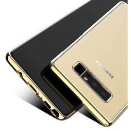 Funda Gel Galaxy Note 8 con bordes Cromados Dorado Oro
