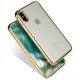 Funda Flexible Iphone X Gel con bordes Cromados Dorada