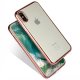 Funda Flexible Iphone X Gel con bordes Cromados Rosa