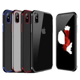 Funda Gel iPhone X con Esquinas Cromados