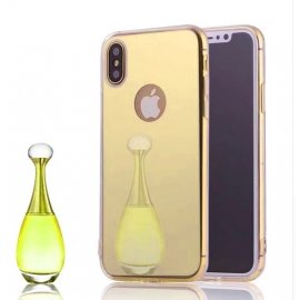 Funda Gel Iphone X Espejo Dorada