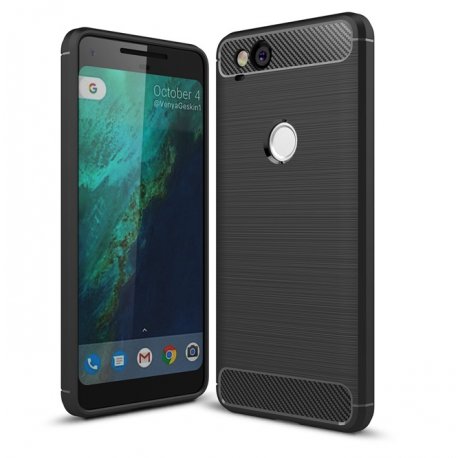 Funda Google Pixel 2 Gel Hybrida Cepillada Negra