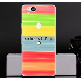 Funda Google Pixel 2 Gel Dibujo Colores