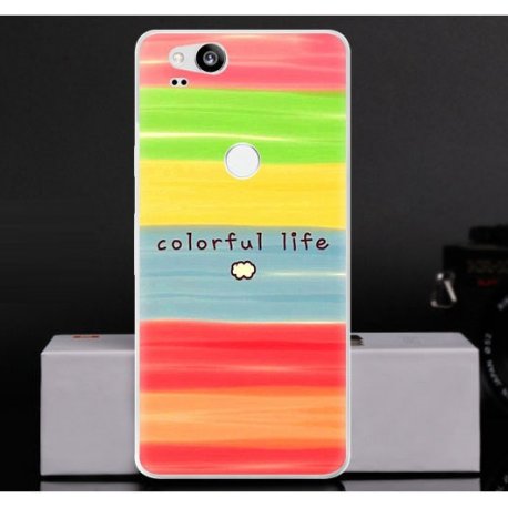Funda Google Pixel 2 Gel Dibujo Colores