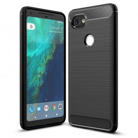Funda Google Pixel 2 XL Gel Hybrida Cepillada Negra