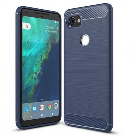 Funda Google Pixel 2 XL Gel Hybrida Cepillada Azul