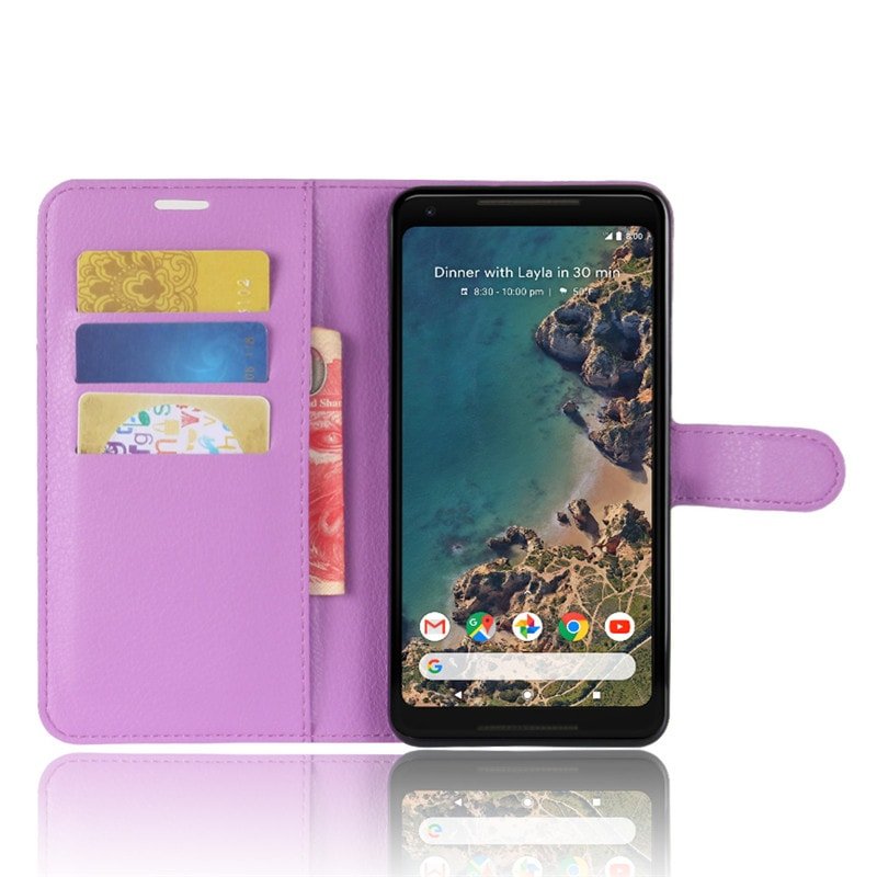 funda libro cuero violeta google pixel 2 xl