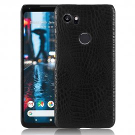 Carcasa Google Pixel 2 XL Cuero Estilo Croco Negra