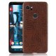 Carcasa Google Pixel 2 XL Cuero Estilo Croco Marron