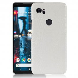 Carcasa Google Pixel 2 XL Cuero Estilo Croco Blanca